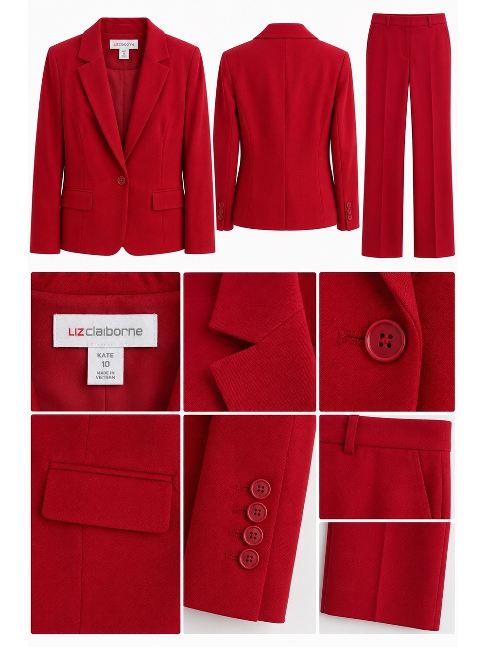 Liz Claiborne red pantsuit
